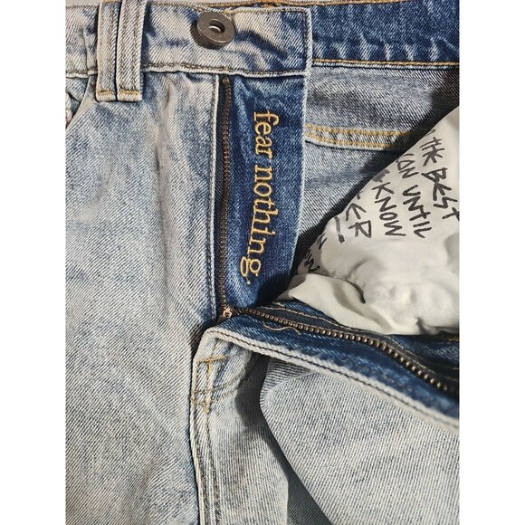 I Love Ugly Men's Light Blue  Denim Jeans Size 30  Small "Fear Nothing"(HL91) - Picture 8 of 10
